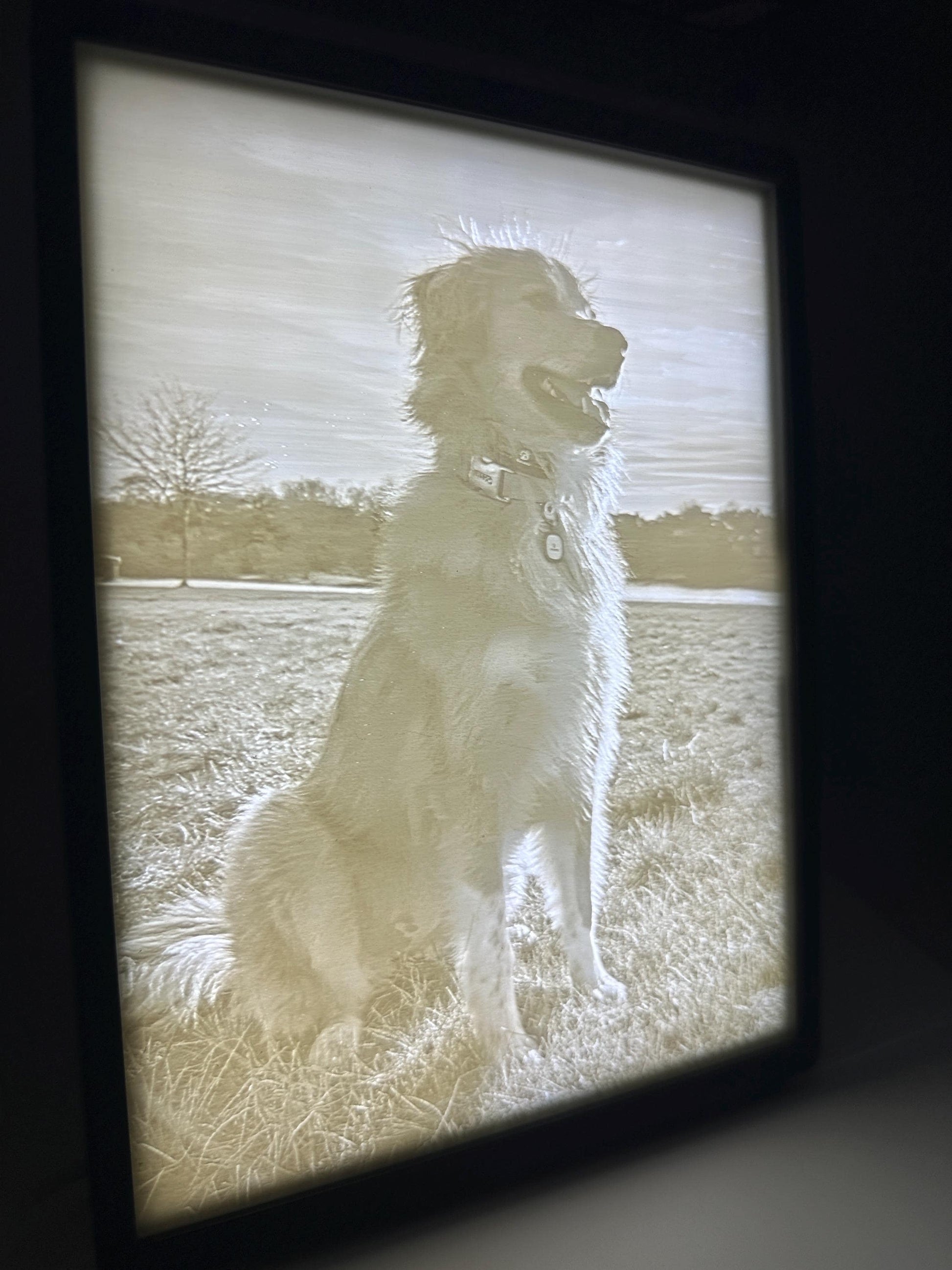 Custom 3D Photo Lithophane Lamp with Frame & Light – Personalized Lighted Picture, Pet Memorial Gift, Anniversary Gift, Photo Night light