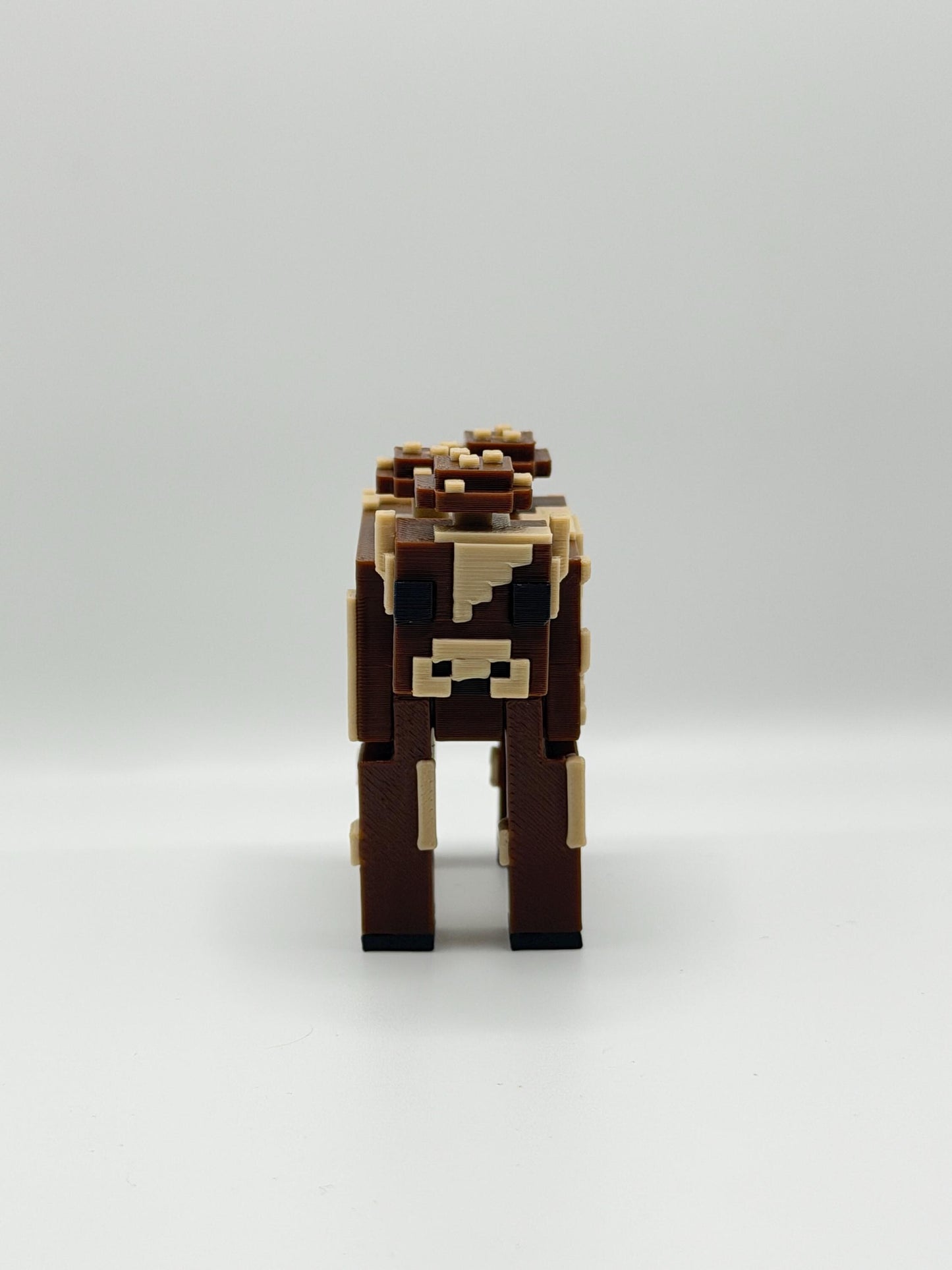 Minecraft-Inspired Brown Mushroom Cow | 3D Printed Mooshroom Style Figure | Articulated Pixelated Cow | Gamer Gift