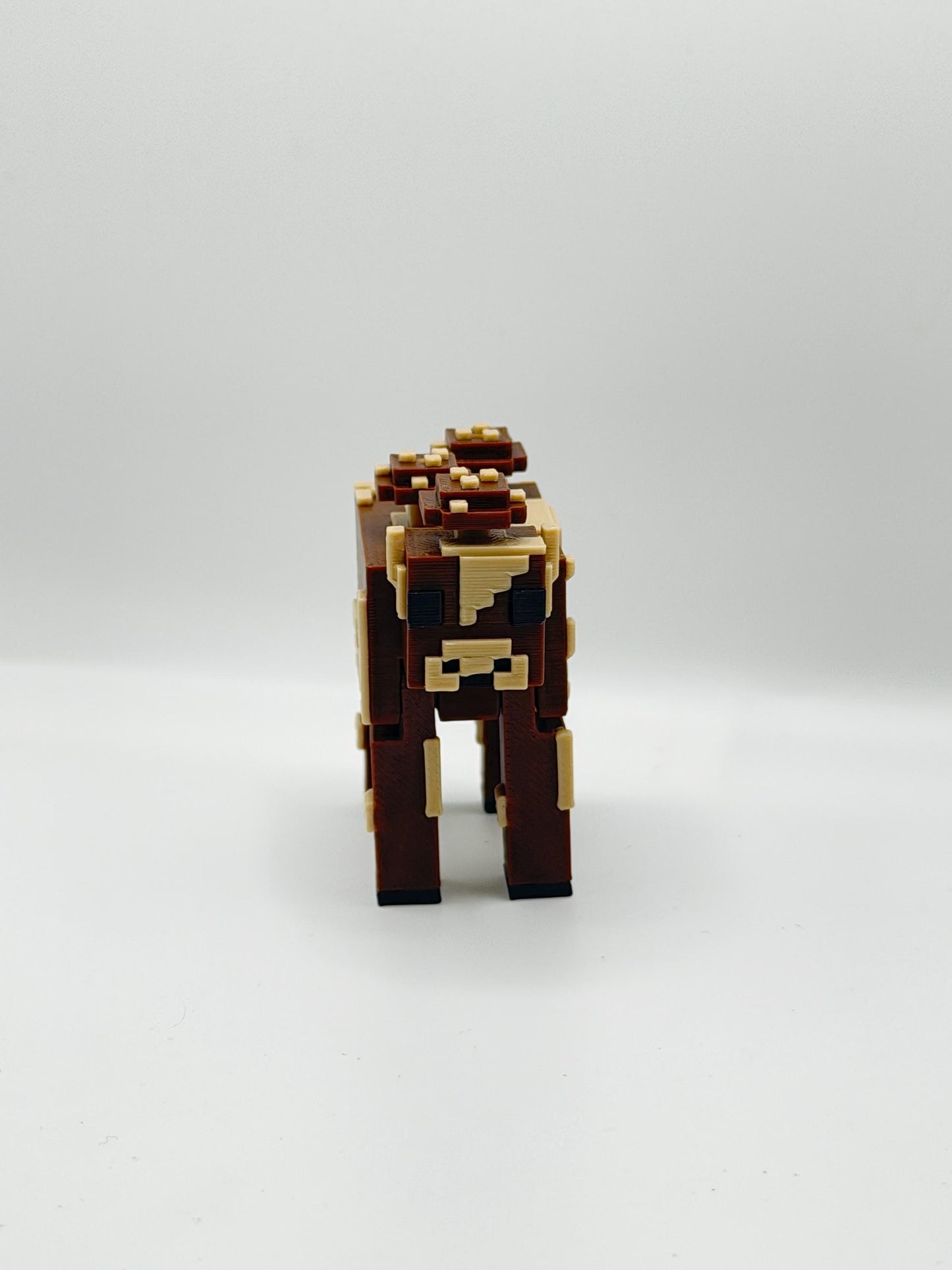 Minecraft-Inspired Brown Mushroom Cow | 3D Printed Mooshroom Style Figure | Articulated Pixelated Cow | Gamer Gift