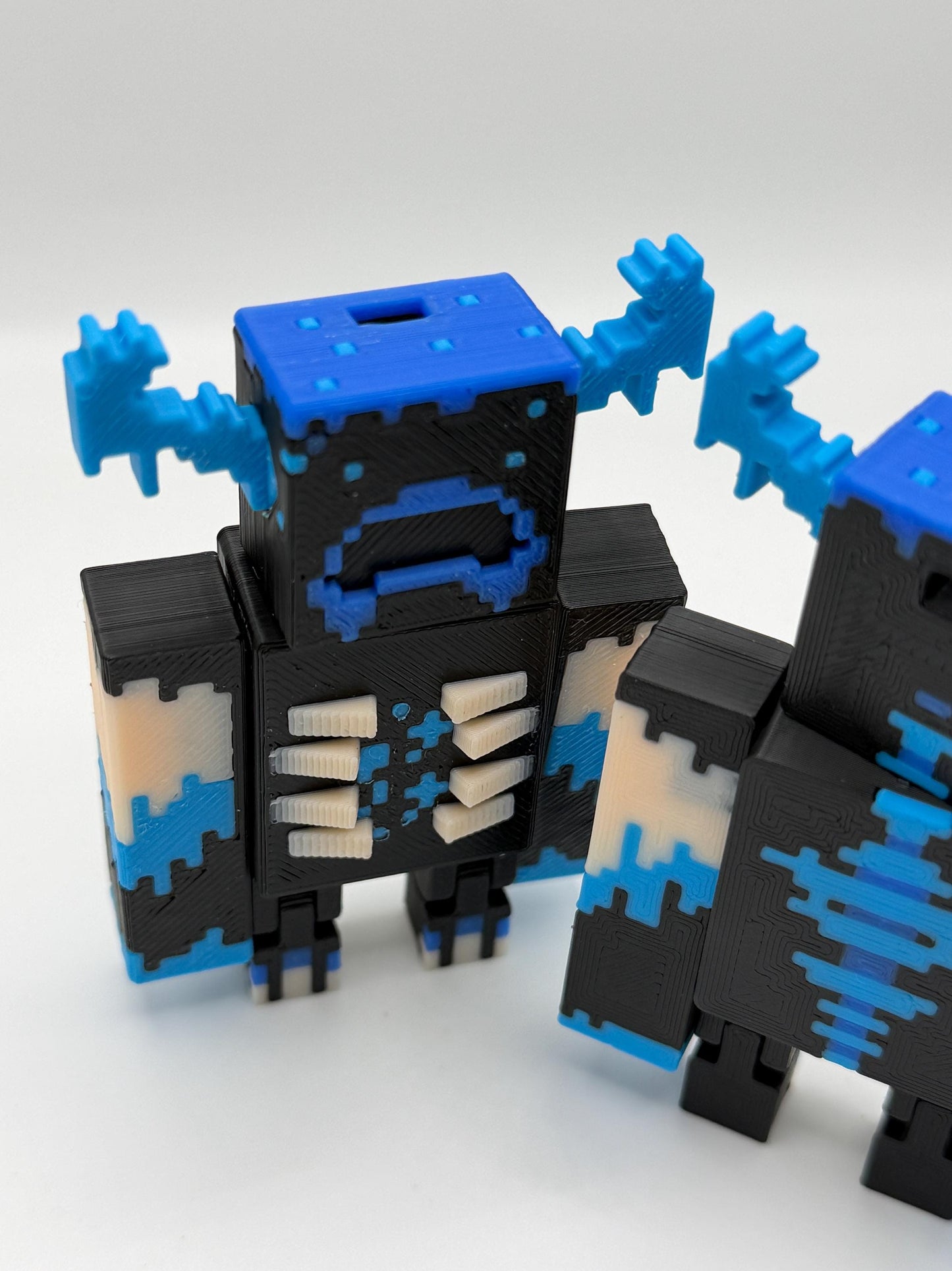 Articulated Warden Figure | Block Style Cave Guardian | 3D Printed Desk Decor