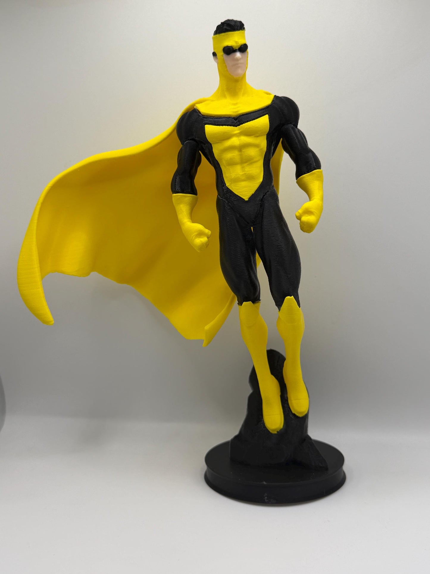 Sinister Mark Figure | Comic Inspired Superhero Statue | Yellow & Black Vigilante Display | 3D Printed Collectible