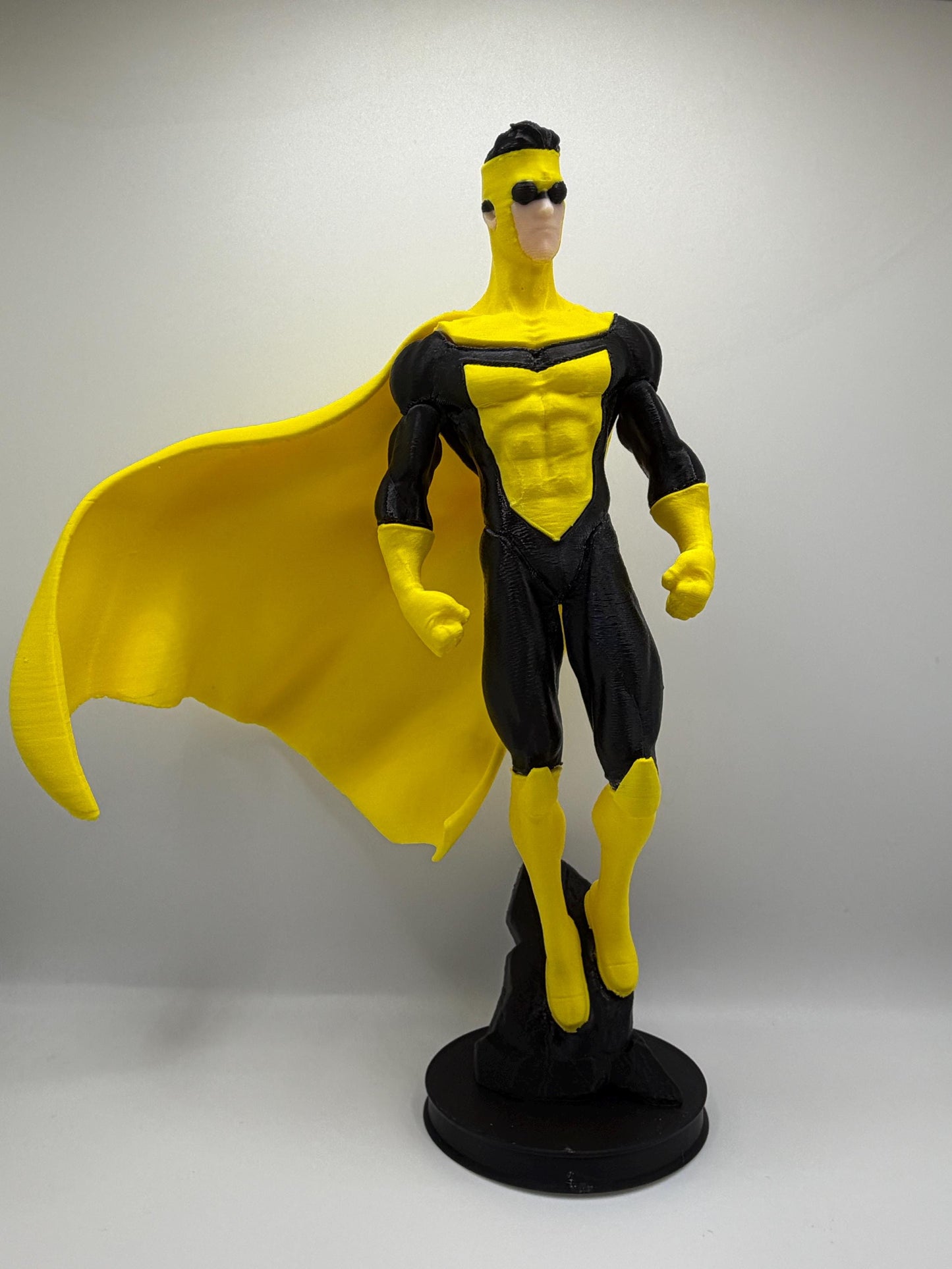 Sinister Mark Figure | Comic Inspired Superhero Statue | Yellow & Black Vigilante Display | 3D Printed Collectible