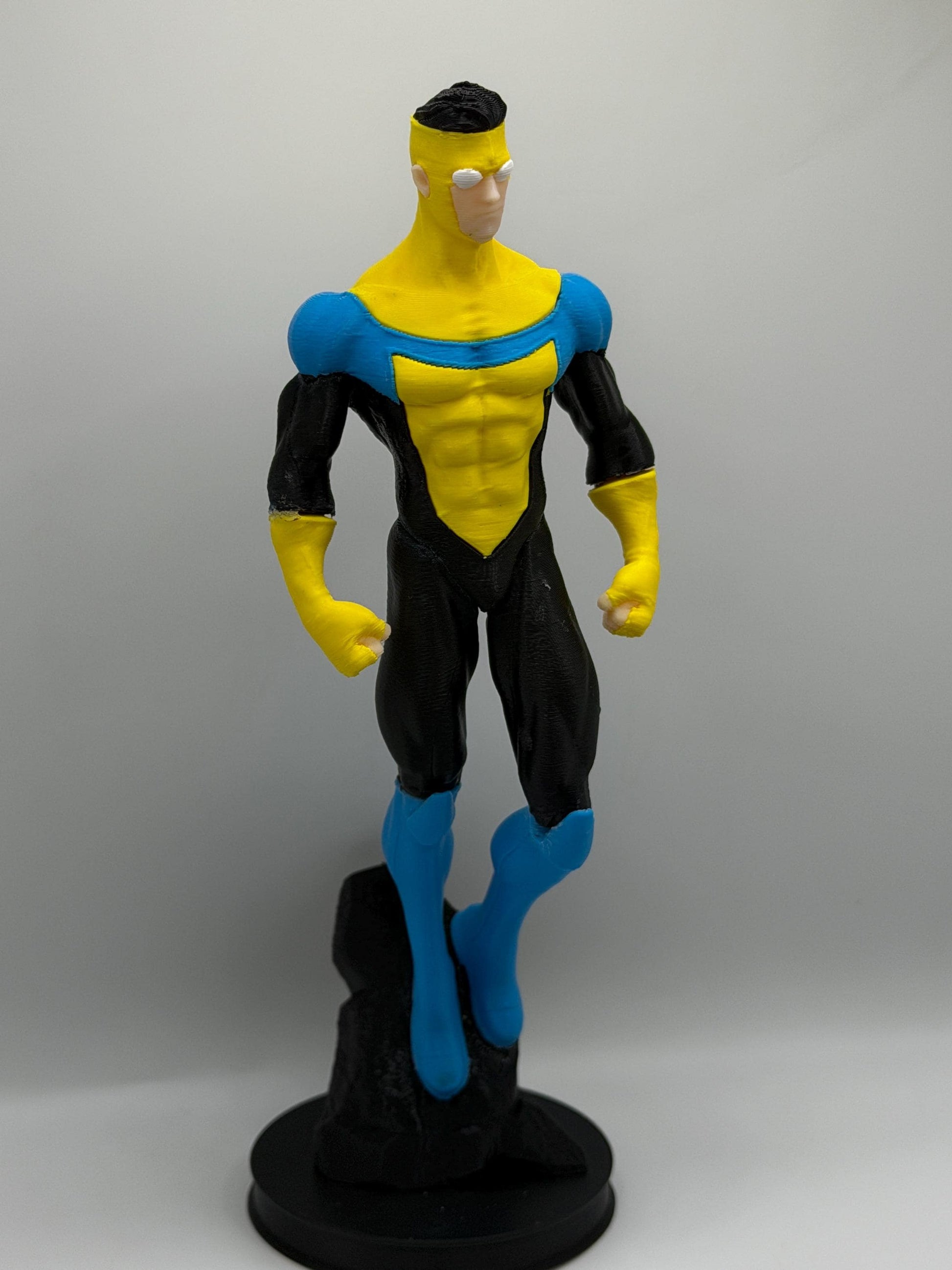 OG Mark Figure | Classic Comic Inspired Superhero Statue | Blue Yellow Suit Hero Display | 3D Printed Collectible
