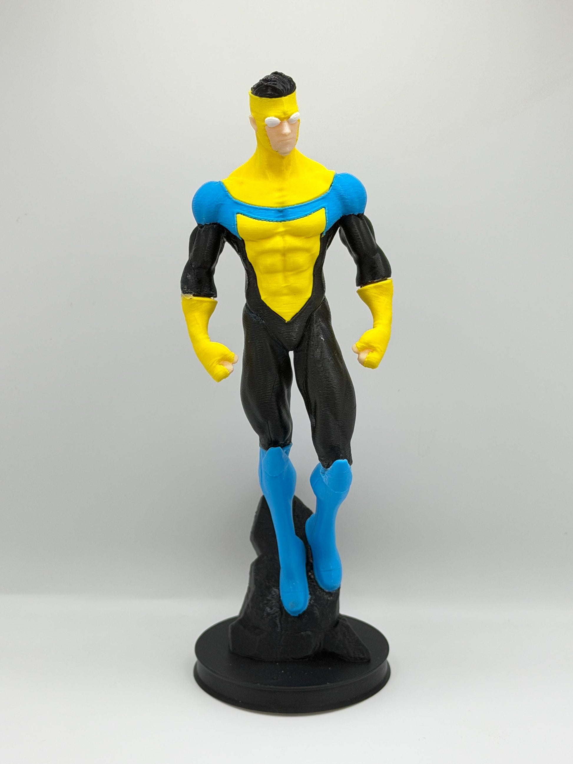 OG Mark Figure | Classic Comic Inspired Superhero Statue | Blue Yellow Suit Hero Display | 3D Printed Collectible