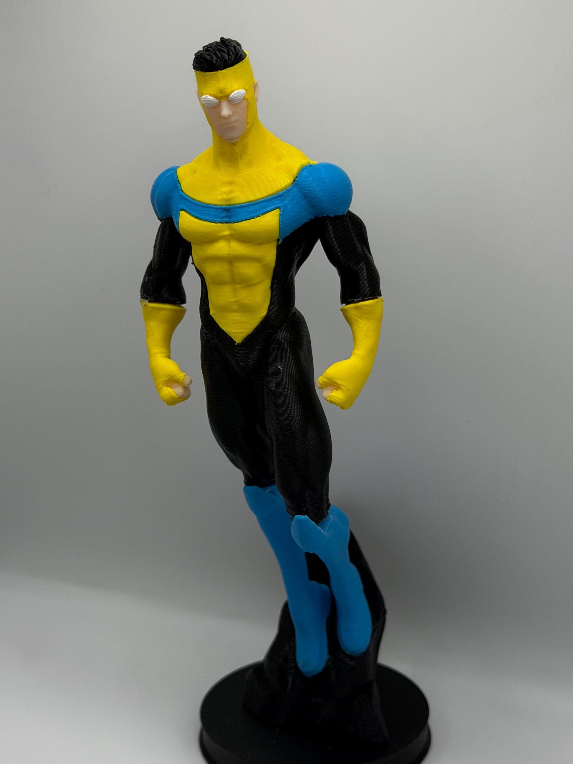 OG Mark Figure | Classic Comic Inspired Superhero Statue | Blue Yellow Suit Hero Display | 3D Printed Collectible
