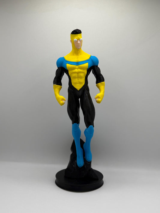 OG Mark Figure | Classic Comic Inspired Superhero Statue | Blue Yellow Suit Hero Display | 3D Printed Collectible