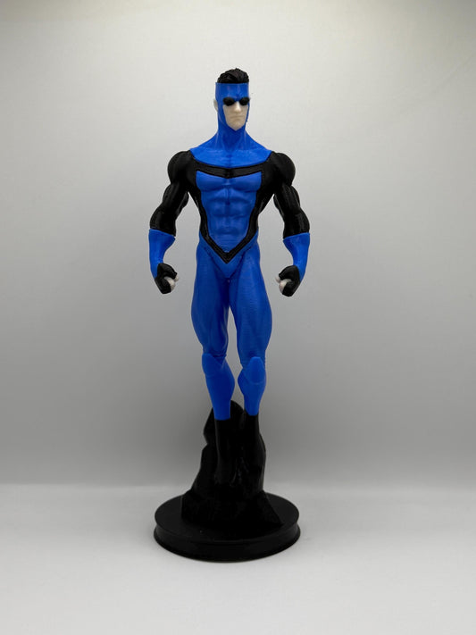 New Suit Mark Figure | Blue & Black Superhero Statue | Comic Inspired Hero Display | 3D Printed Collectible