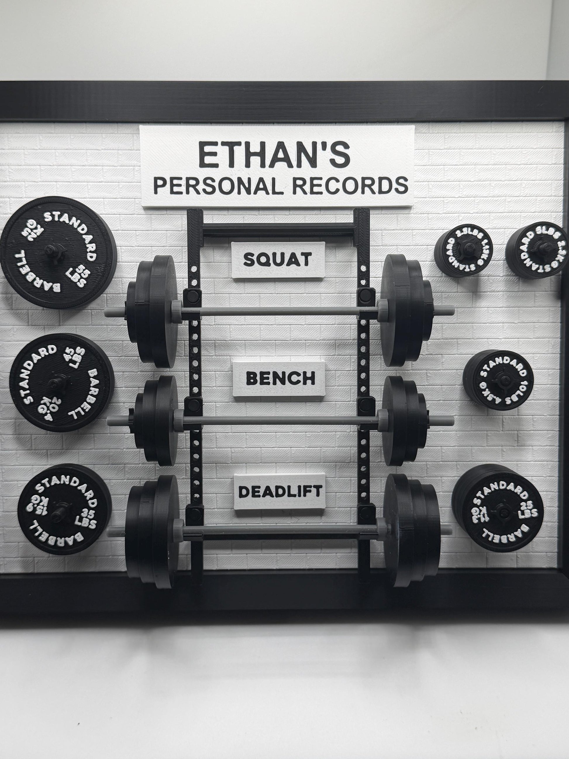 Personal Record Weightlifting Board | Squat Bench Deadlift Tracker | Gym Wall Decor