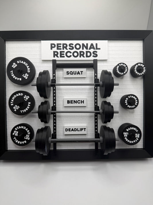 Personal Record Weightlifting Board | Squat Bench Deadlift Tracker | Gym Wall Decor