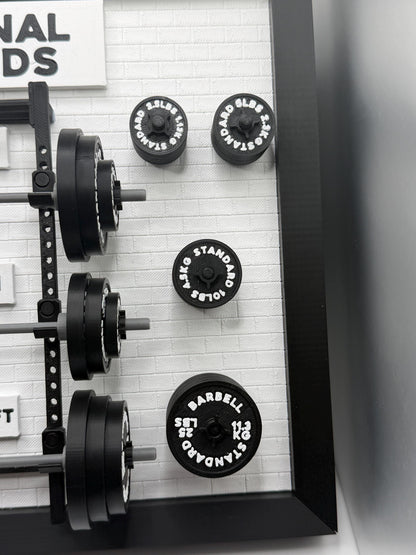 Extra Weight Plates for Personal Record Board | Add On PR Tracker Plates | Home Gym Wall Decor Accessory