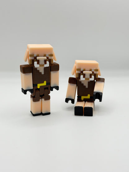 Articulated Pigman Figure – Fully Posable Block-Style Fantasy Character – 3D Printed Collectible Toy