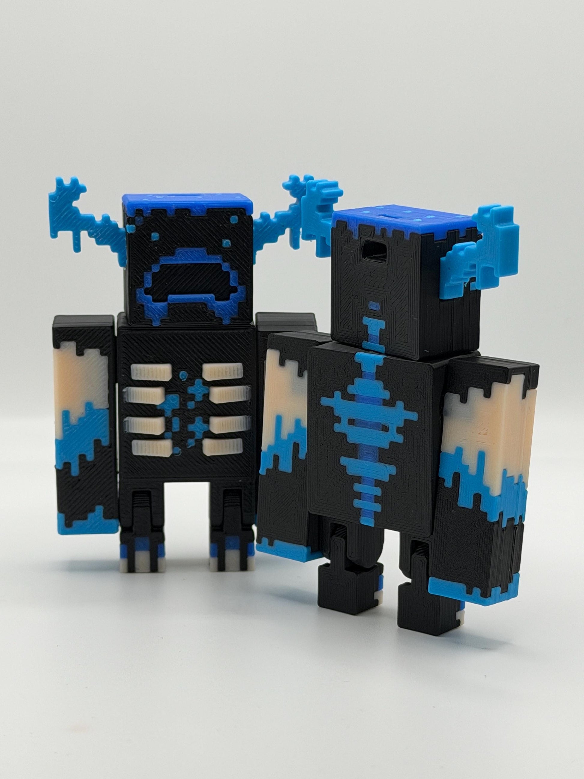 Articulated Warden Figure | Block Style Cave Guardian | 3D Printed Desk Decor
