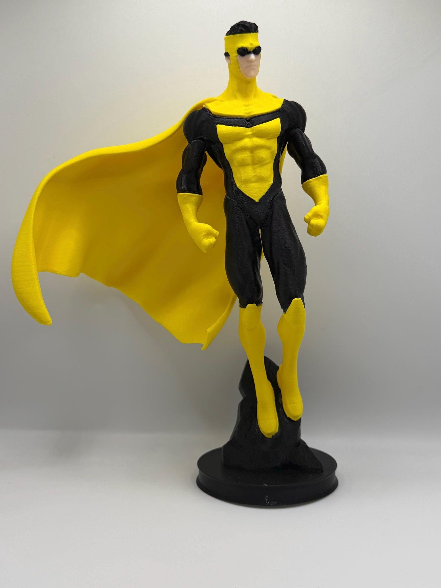 Sinister Mark Figure | Comic Inspired Superhero Statue | Yellow & Black Vigilante Display | 3D Printed Collectible