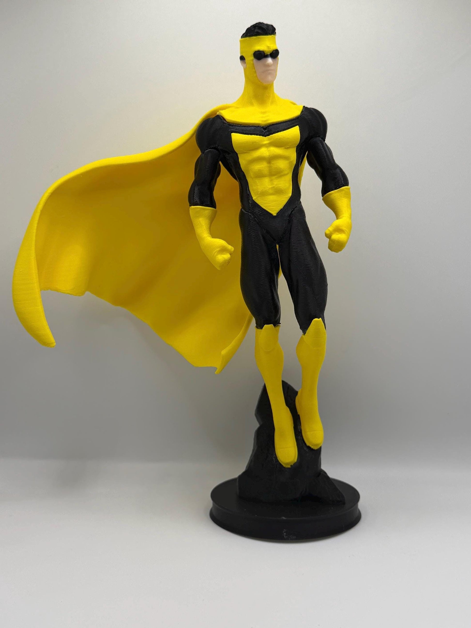 Sinister Mark Figure | Comic Inspired Superhero Statue | Yellow & Black Vigilante Display | 3D Printed Collectible