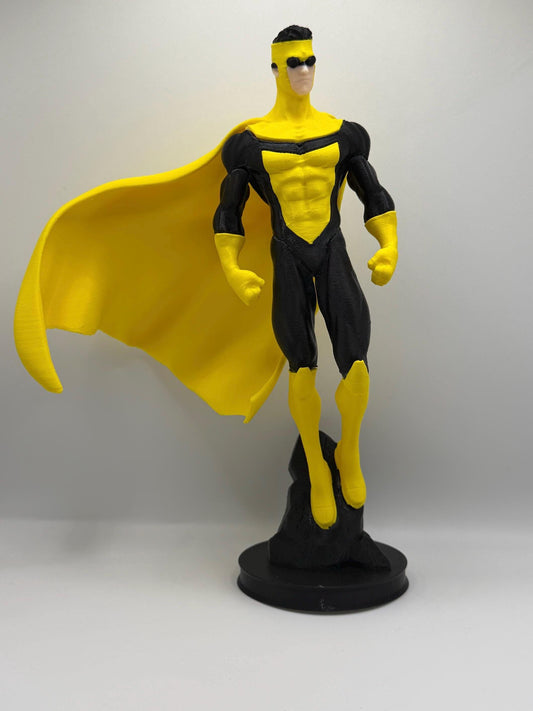 Sinister Mark Figure | Comic Inspired Superhero Statue | Yellow & Black Vigilante Display | 3D Printed Collectible