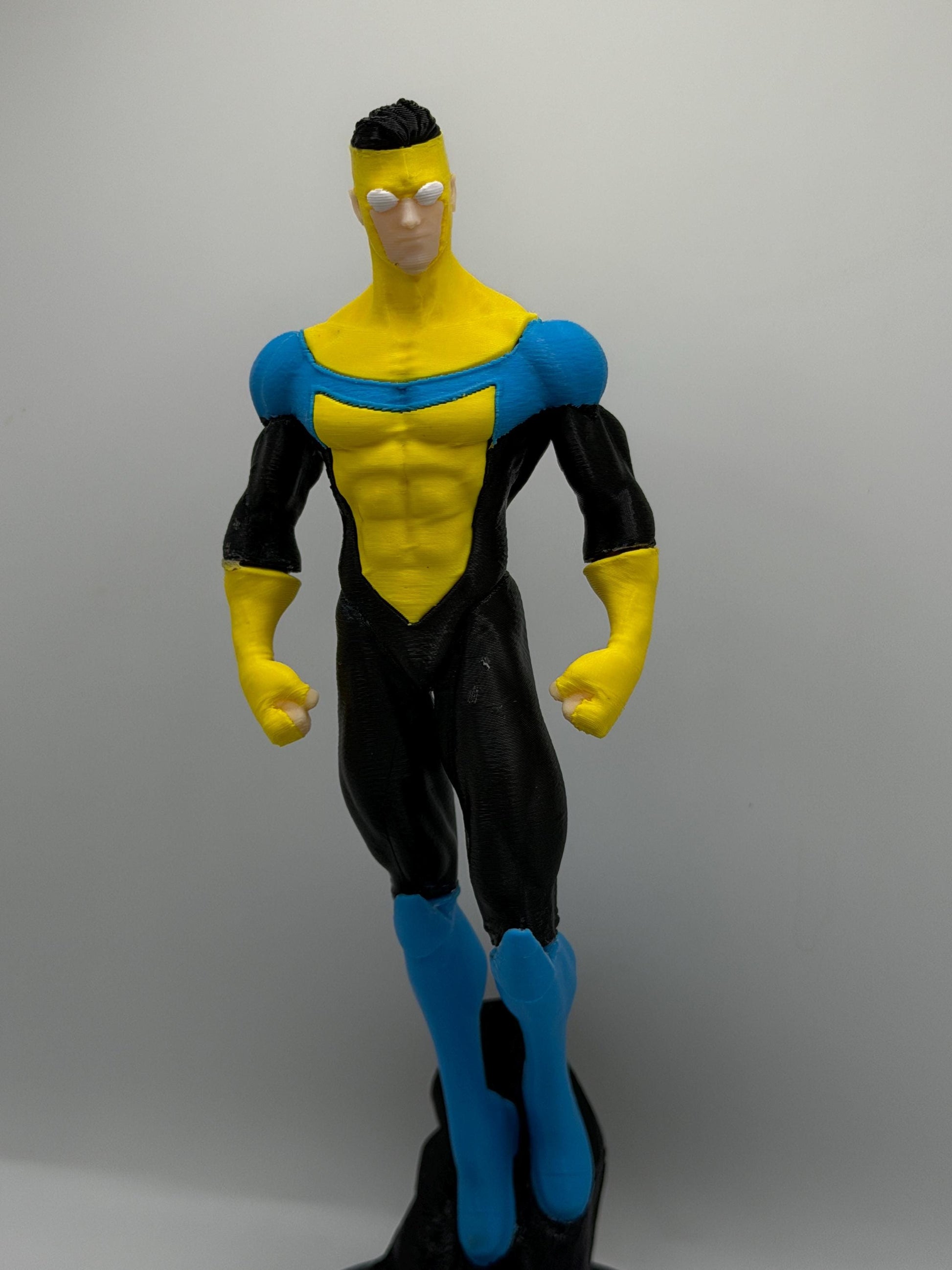 OG Mark Figure | Classic Comic Inspired Superhero Statue | Blue Yellow Suit Hero Display | 3D Printed Collectible