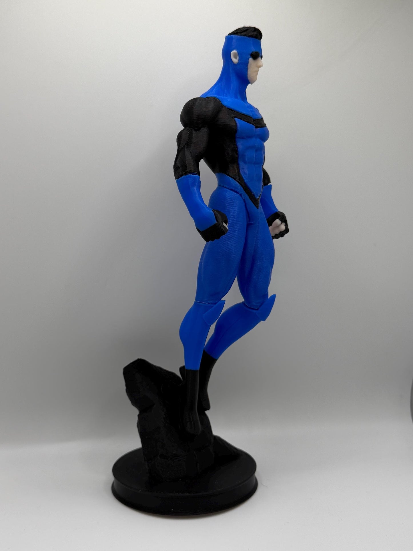 New Suit Mark Figure | Blue & Black Superhero Statue | Comic Inspired Hero Display | 3D Printed Collectible
