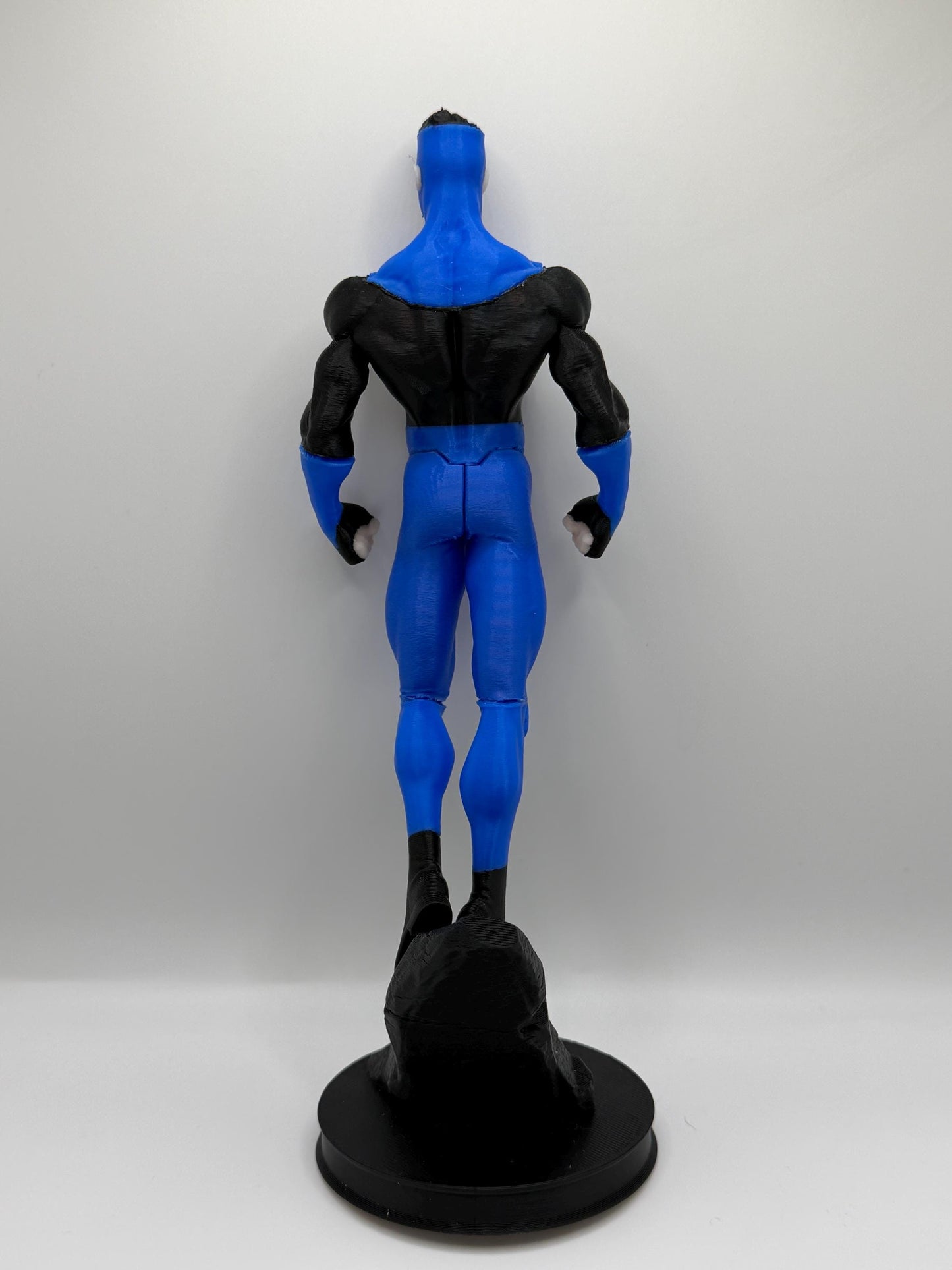 New Suit Mark Figure | Blue & Black Superhero Statue | Comic Inspired Hero Display | 3D Printed Collectible
