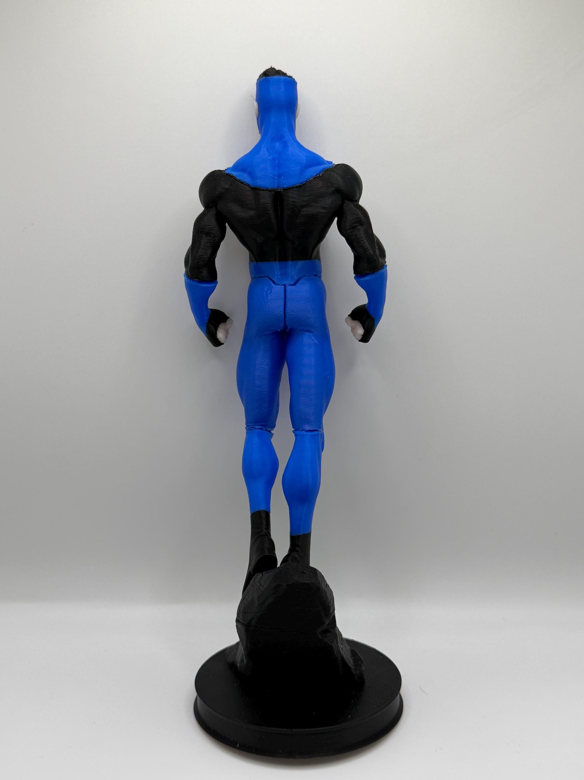 New Suit Mark Figure | Blue & Black Superhero Statue | Comic Inspired Hero Display | 3D Printed Collectible