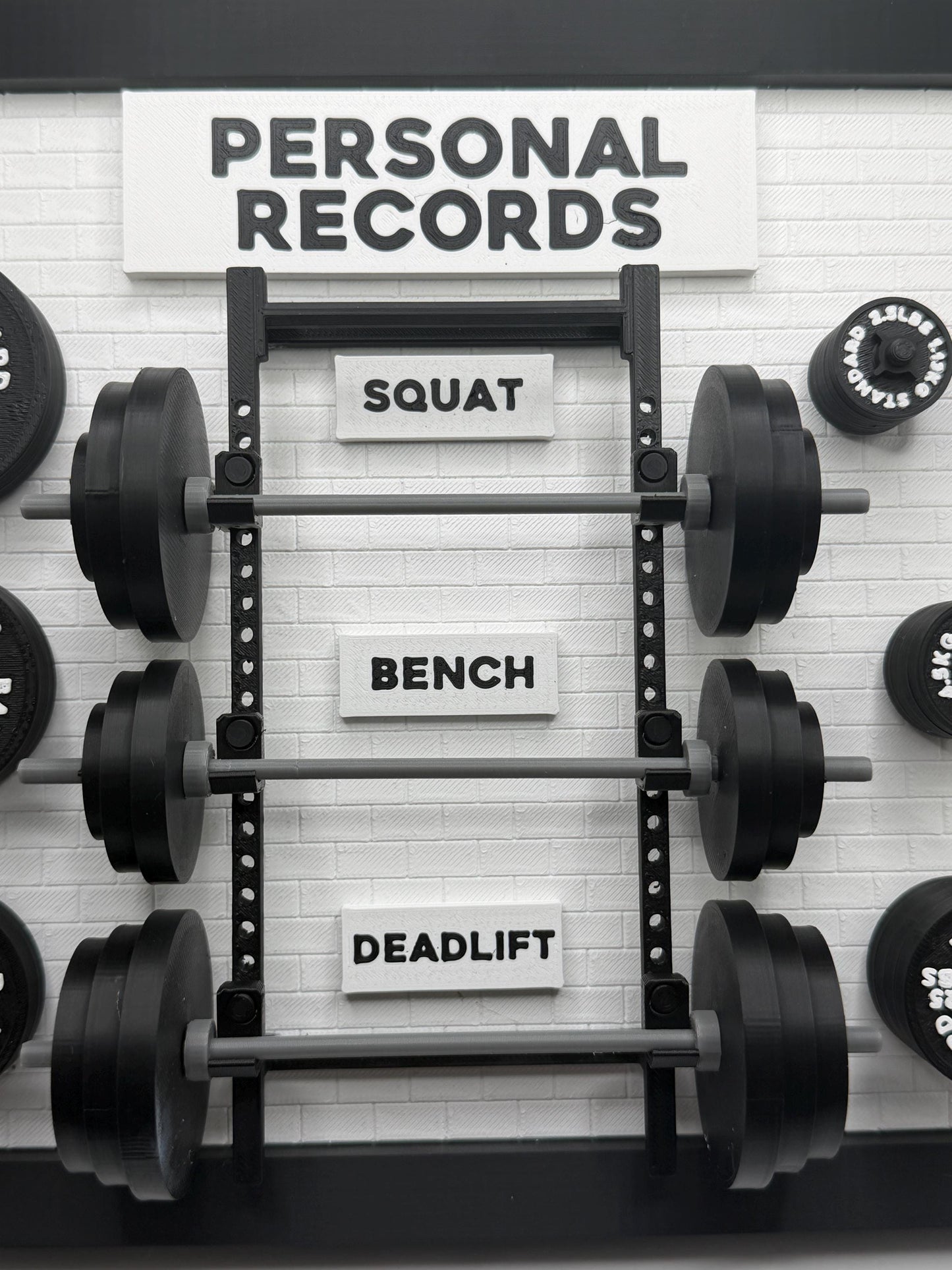 Personal Record Weightlifting Board | Squat Bench Deadlift Tracker | Gym Wall Decor