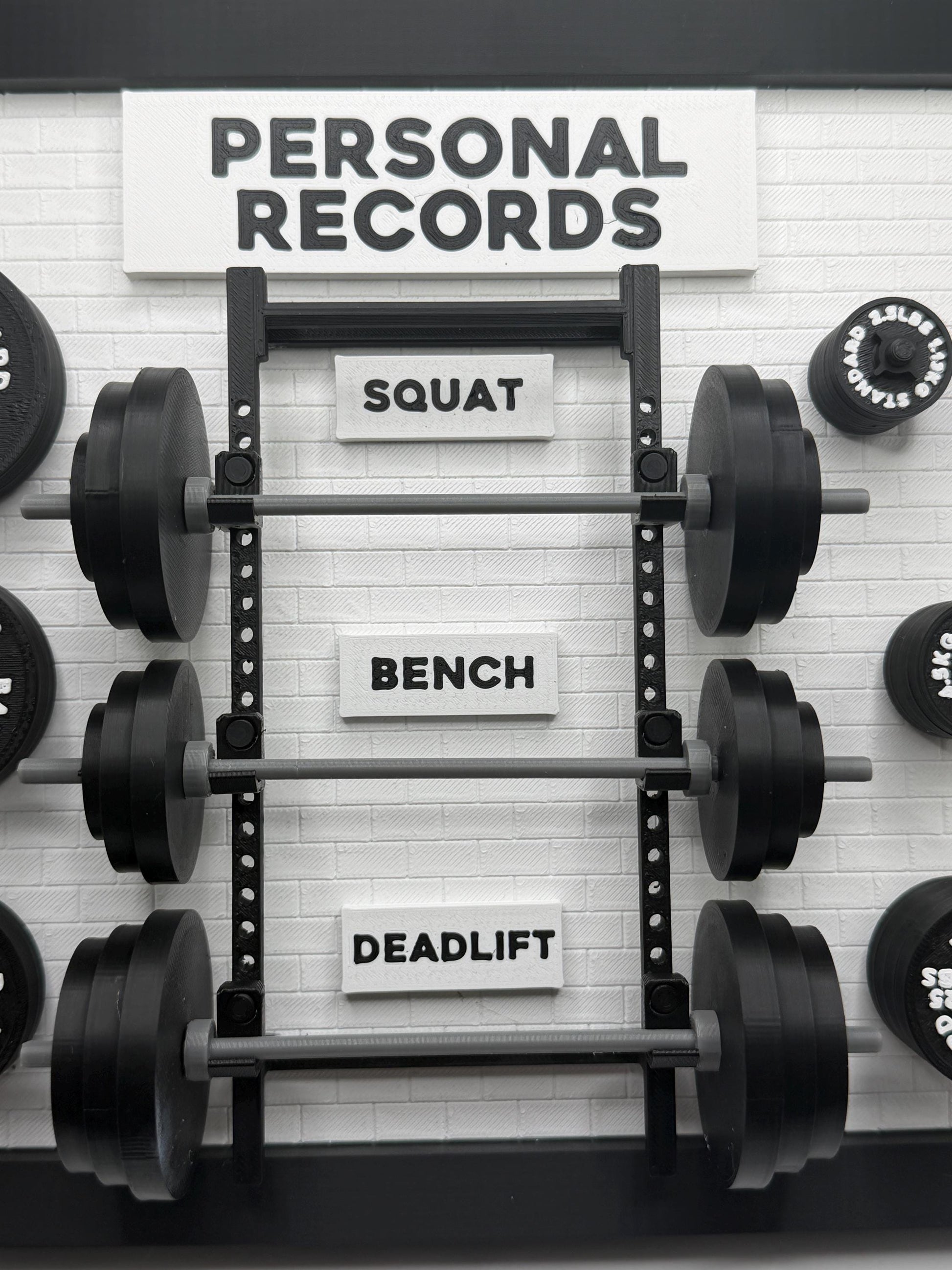 Personal Record Weightlifting Board | Squat Bench Deadlift Tracker | Gym Wall Decor