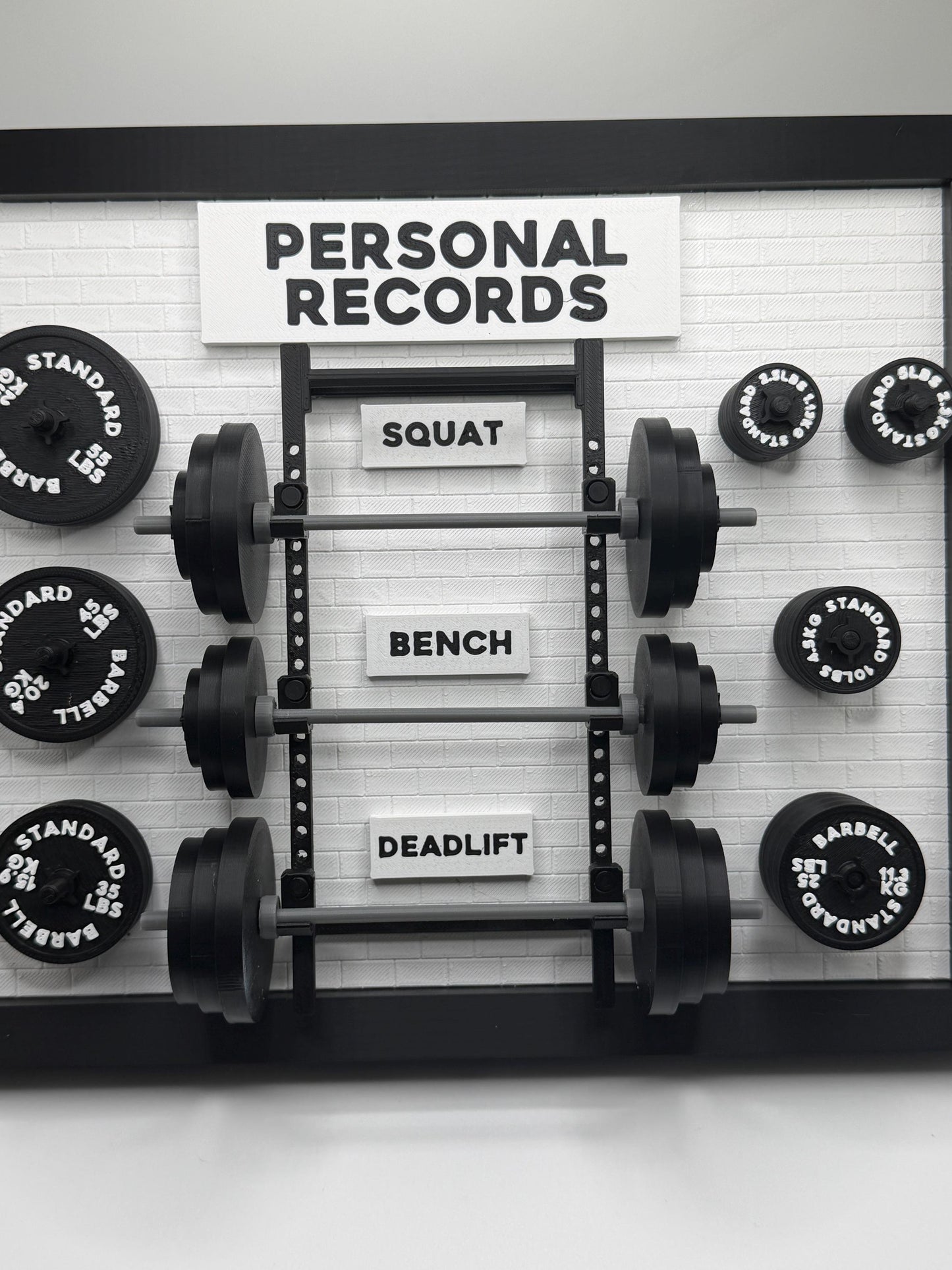 Personal Record Weightlifting Board | Squat Bench Deadlift Tracker | Gym Wall Decor