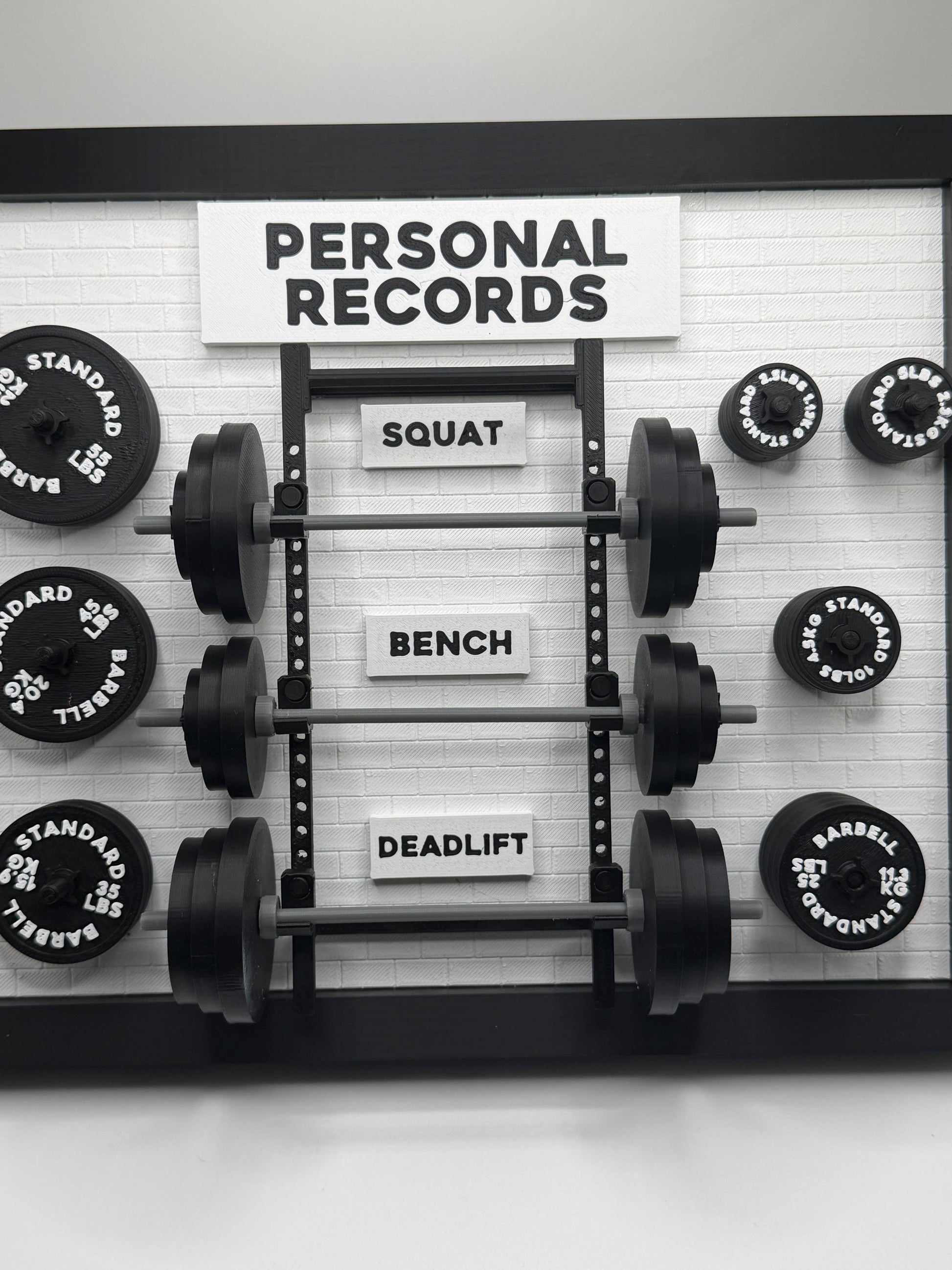 Personal Record Weightlifting Board | Squat Bench Deadlift Tracker | Gym Wall Decor