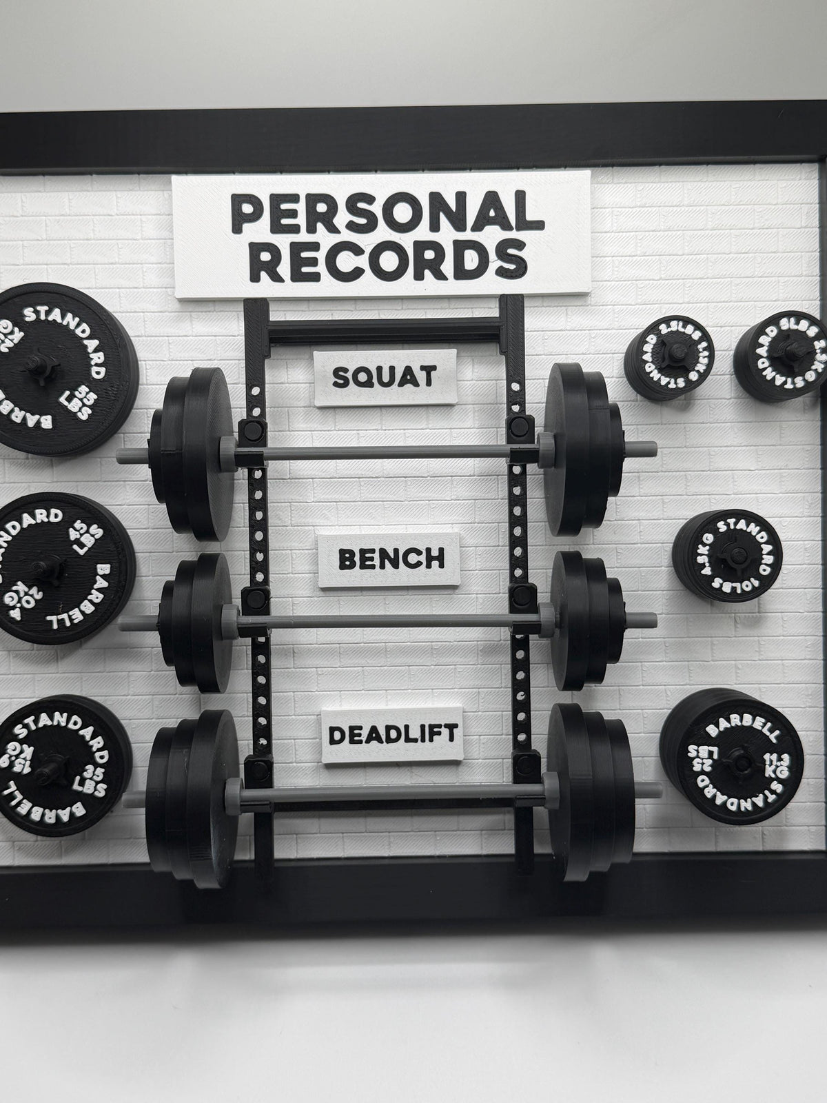 Extra Weight Plates for Personal Record Board | Add On PR Tracker Plates | Home Gym Wall Decor Accessory