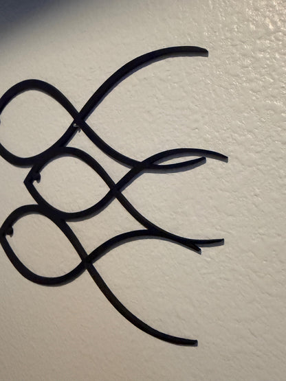 Minimalist Fish Wall Art, Set of 3 Fish, Modern Ocean Decor, Coastal Wall Decor, Black Fish Sculpture, Beach House Decor