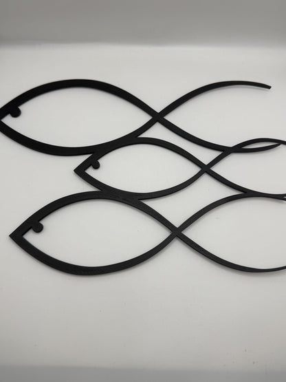 Minimalist Fish Wall Art, Set of 3 Fish, Modern Ocean Decor, Coastal Wall Decor, Black Fish Sculpture, Beach House Decor