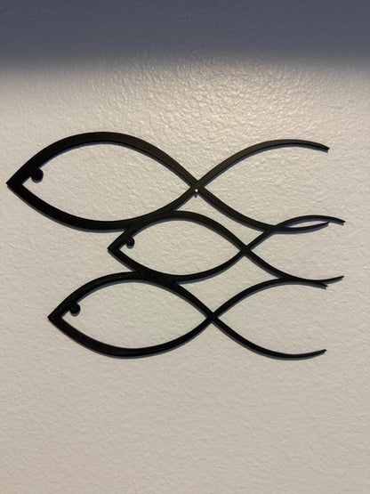 Minimalist Fish Wall Art, Set of 3 Fish, Modern Ocean Decor, Coastal Wall Decor, Black Fish Sculpture, Beach House Decor