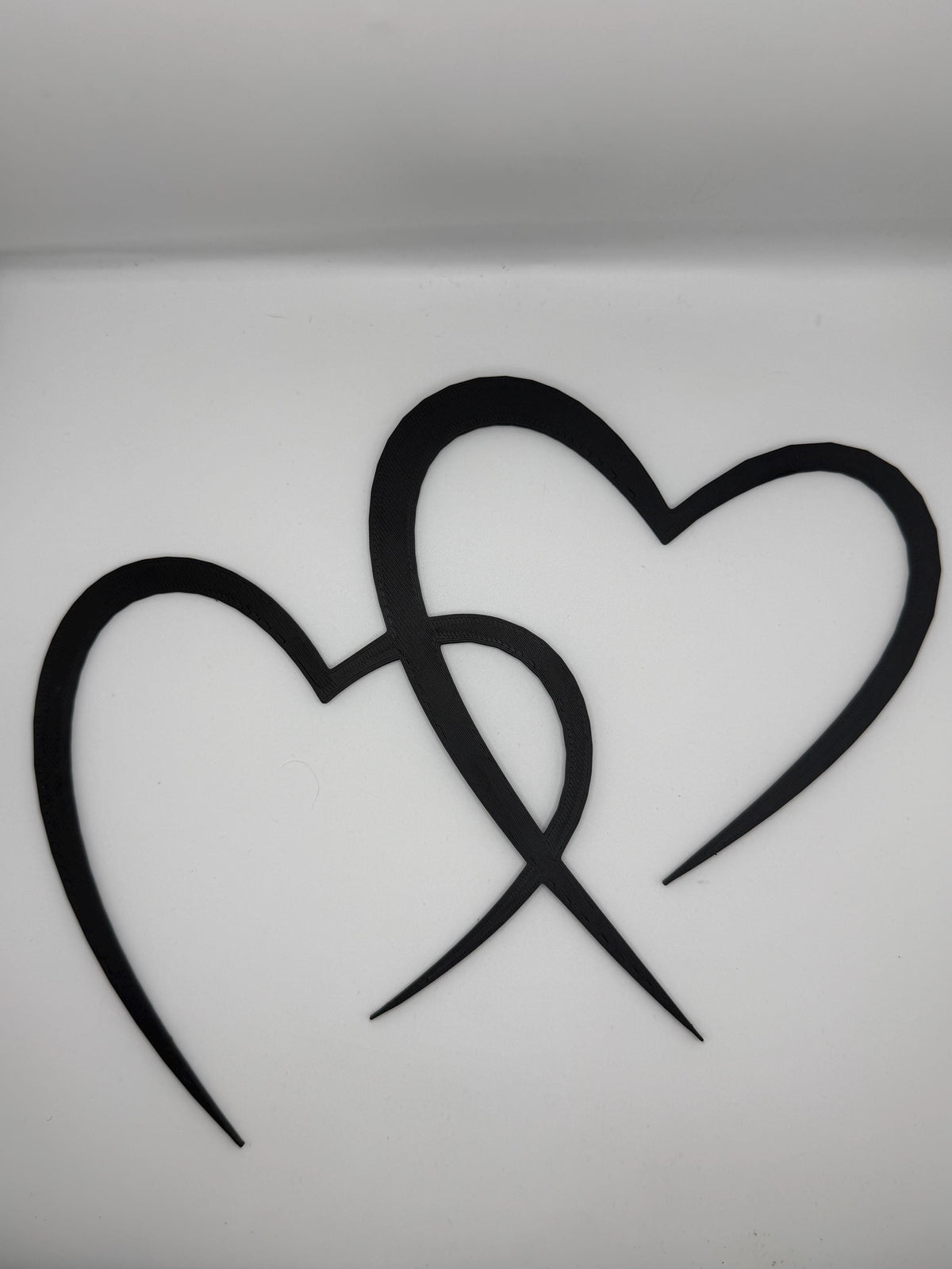 Two Hearts Wall Art, Minimalist Heart Wall Decor, Love Wall Art, Couple Gift, Romantic Home Decor, Anniversary Gift, Black Heart Decor