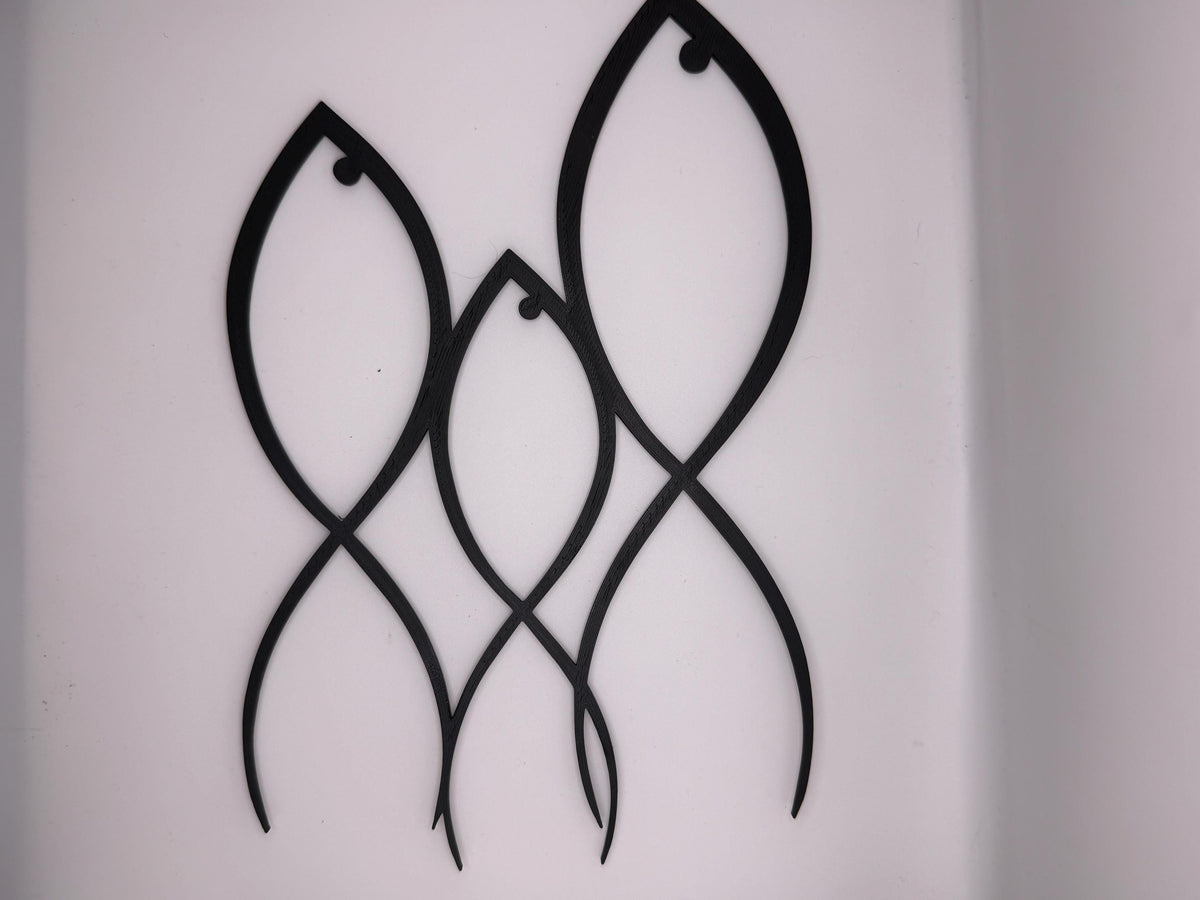 Minimalist Fish Wall Art, Set of 3 Fish, Modern Ocean Decor, Coastal Wall Decor, Black Fish Sculpture, Beach House Decor