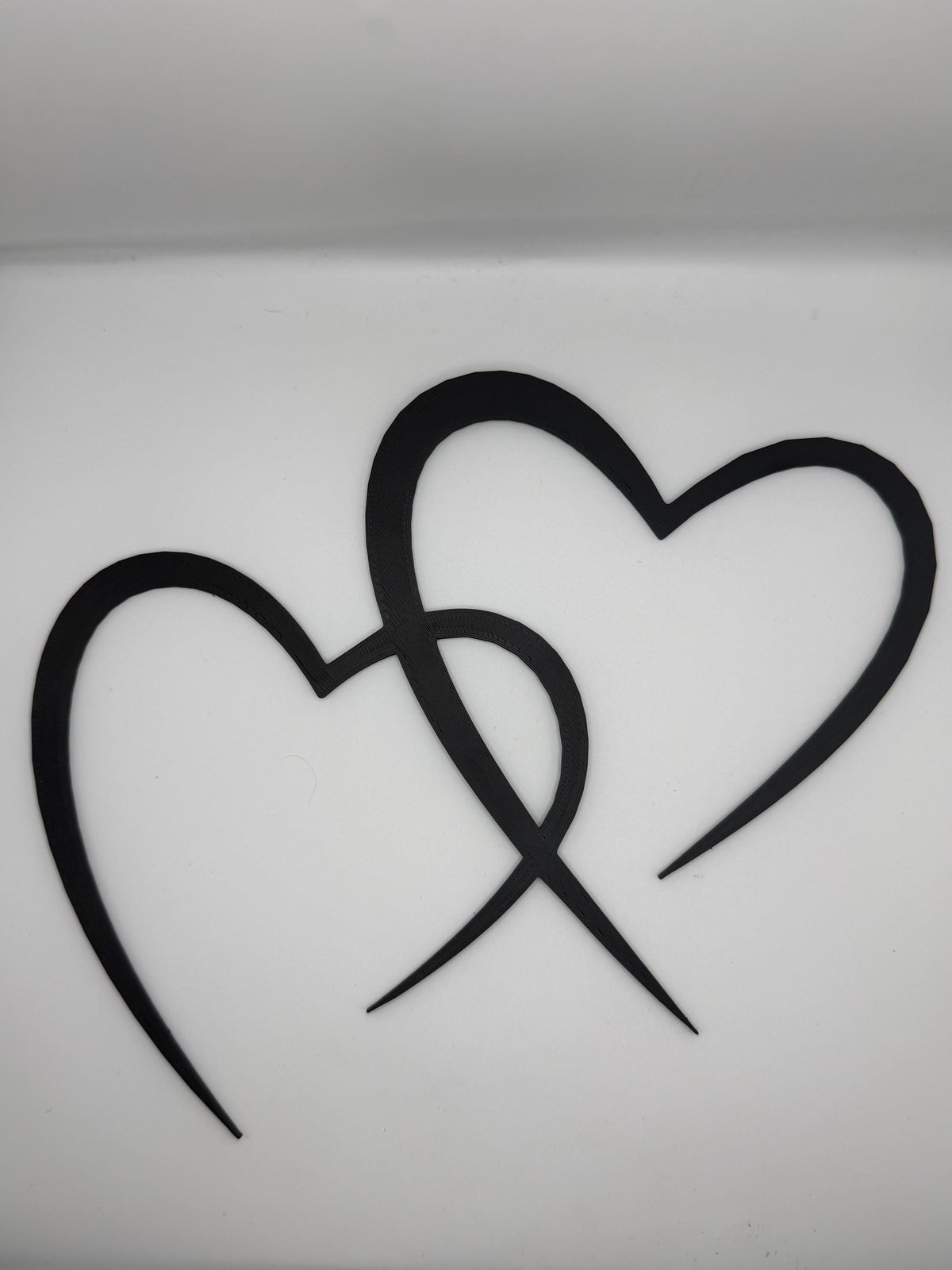 Two Hearts Wall Art, Minimalist Heart Wall Decor, Love Wall Art, Couple Gift, Romantic Home Decor, Anniversary Gift, Black Heart Decor