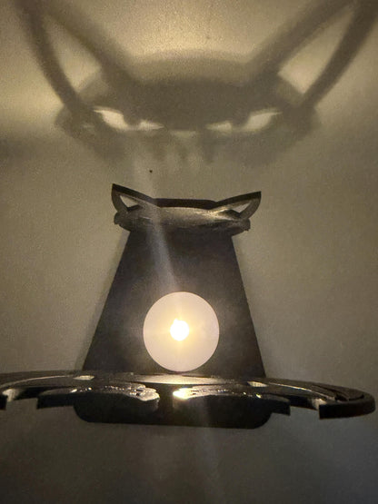 Halloween Shadow Light | Skull & Bat Shadow Projector | Spooky LED Tea Light Holder | Halloween Decor | 3D Printed Shadow Lamp