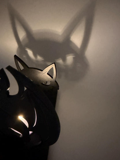 Halloween Shadow Light | Skull & Bat Shadow Projector | Spooky LED Tea Light Holder | Halloween Decor | 3D Printed Shadow Lamp