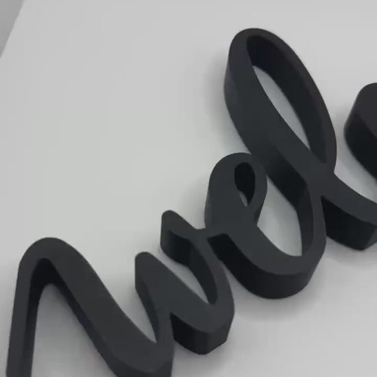 3D Printed “Welcome” Sign – Modern Desk or Shelf Decor, Entryway Accent, Freestanding Welcome Word Sign, Housewarming Gift