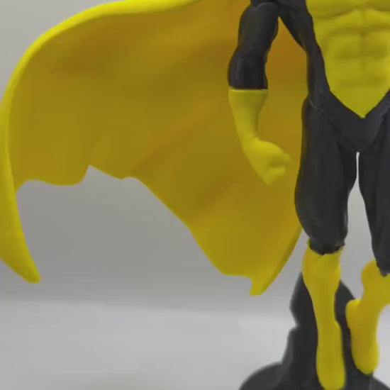 Sinister Mark Figure | Comic Inspired Superhero Statue | Yellow & Black Vigilante Display | 3D Printed Collectible