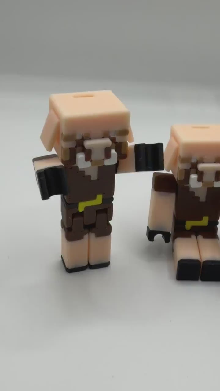 Articulated Pigman Figure – Fully Posable Block-Style Fantasy Character – 3D Printed Collectible Toy