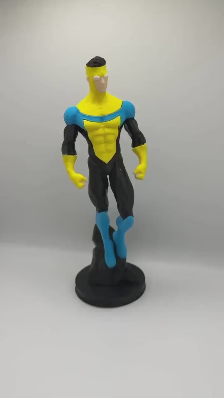 OG Mark Figure | Classic Comic Inspired Superhero Statue | Blue Yellow Suit Hero Display | 3D Printed Collectible